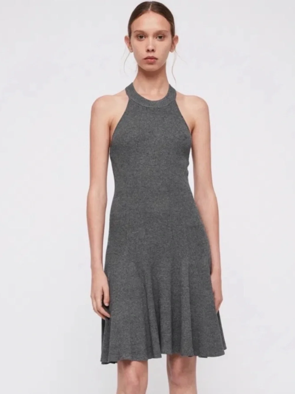 All Saints | Dresses | All Saints Elsa Ribbed Knit Aline Grey Dress |  Poshmark
